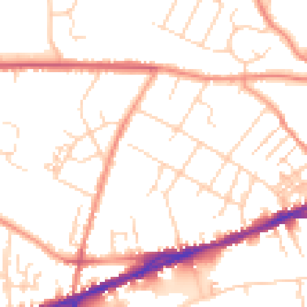 Daytime road noise heatmap for S40 1EL