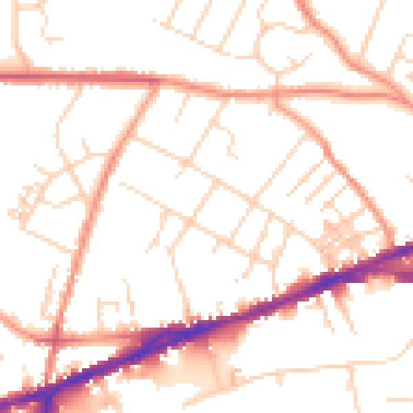 Daytime road noise heatmap for S40 1EN
