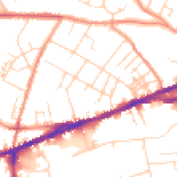 Daytime road noise heatmap for S40 1EP