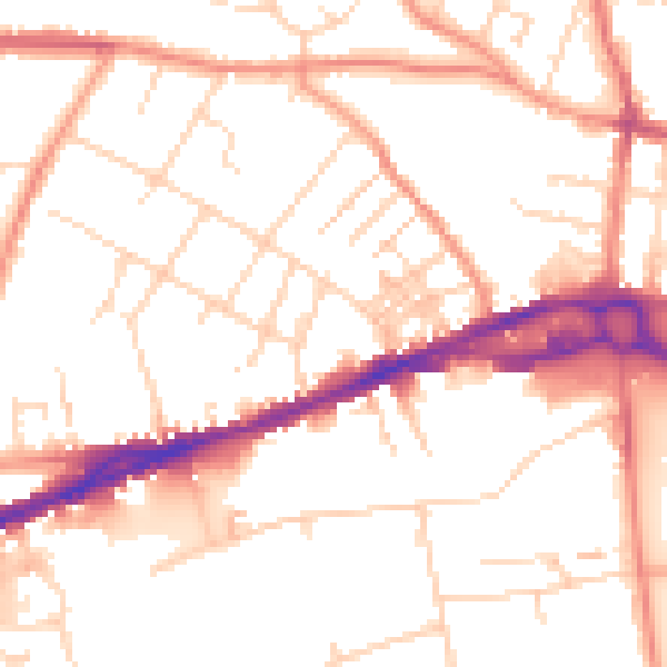 Daytime road noise heatmap for S40 1EU