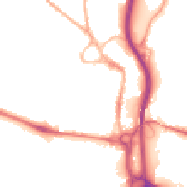 Night-time road noise heatmap for S40 1FU