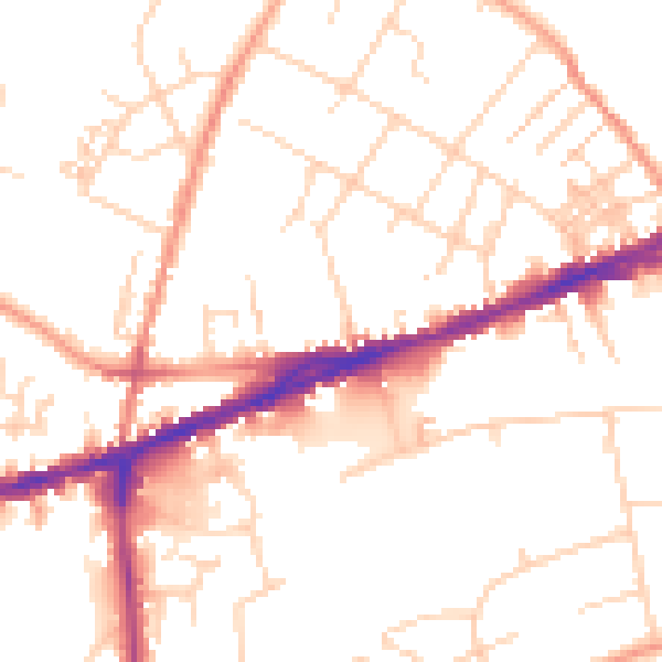 Daytime road noise heatmap for S40 1GA