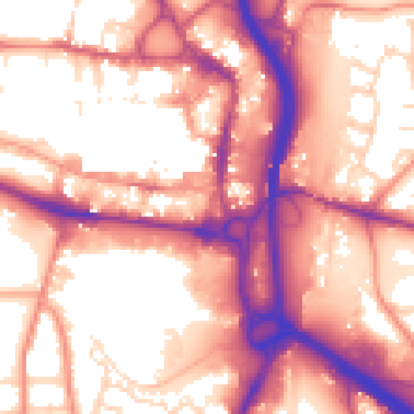 Daytime road noise heatmap for S40 1GD