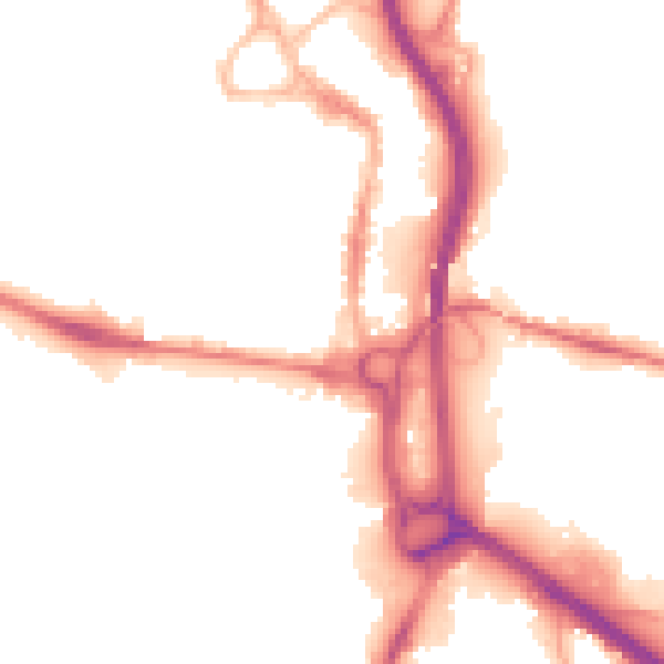 Night-time road noise heatmap for S40 1GD