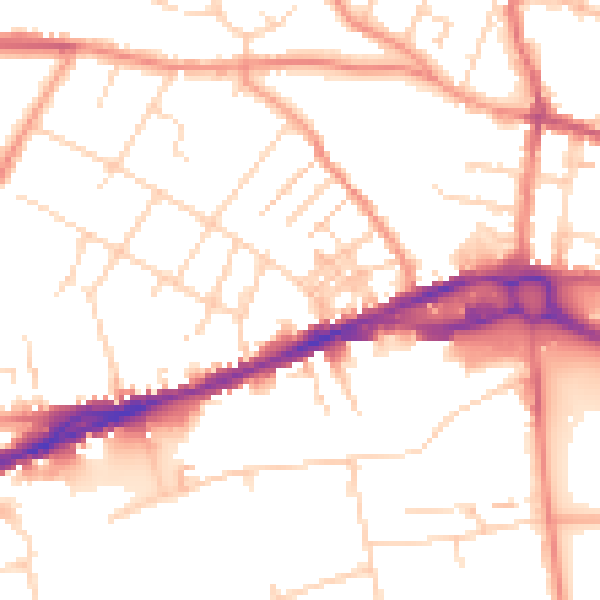 Daytime road noise heatmap for S40 1HA