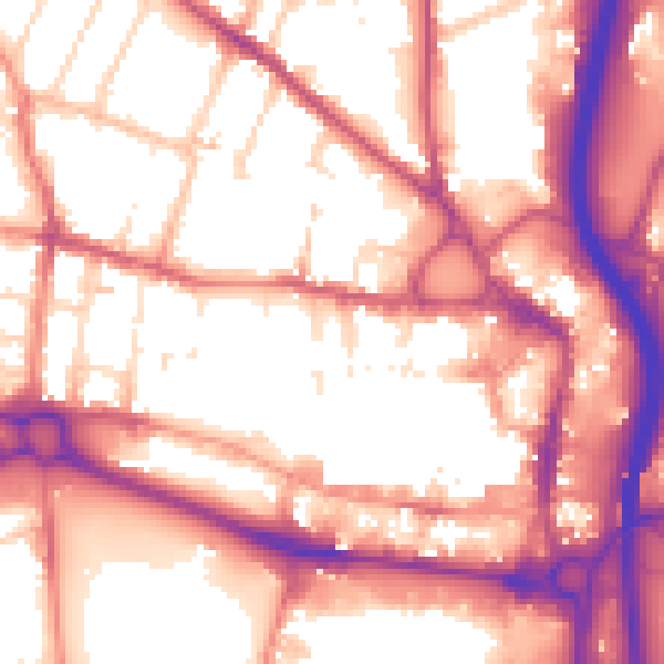 Daytime road noise heatmap for S40 1JP
