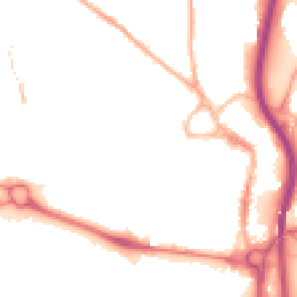 Night-time road noise heatmap for S40 1JP
