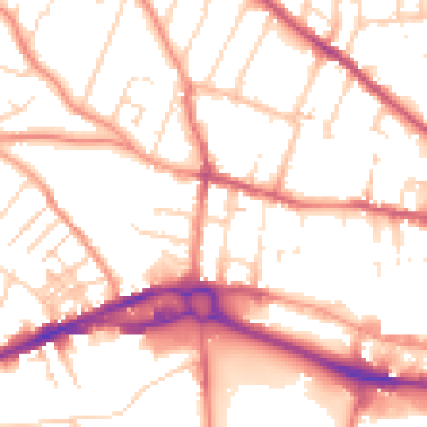 Daytime road noise heatmap for S40 1NB