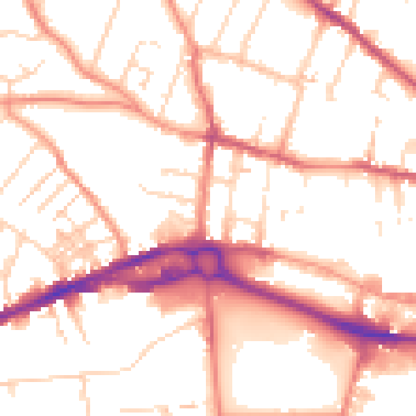 Daytime road noise heatmap for S40 1NN