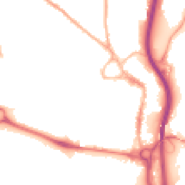Night-time road noise heatmap for S40 1RF