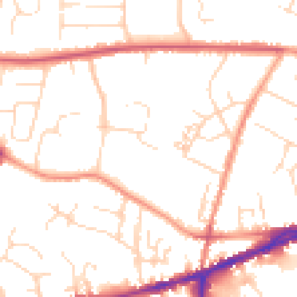 Daytime road noise heatmap for S40 1RZ