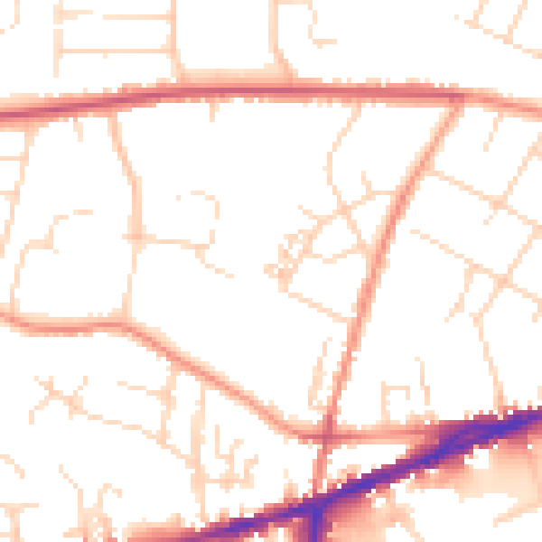 Daytime road noise heatmap for S40 1YP