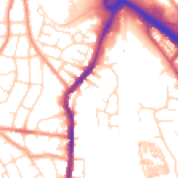 Daytime road noise heatmap for S40 2EQ