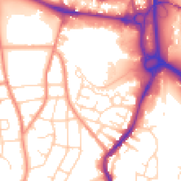 Daytime road noise heatmap for S40 2FG