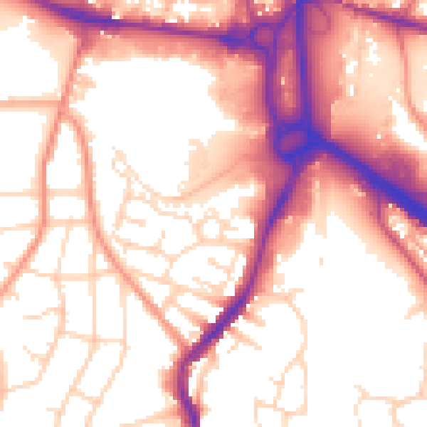 Daytime road noise heatmap for S40 2FN