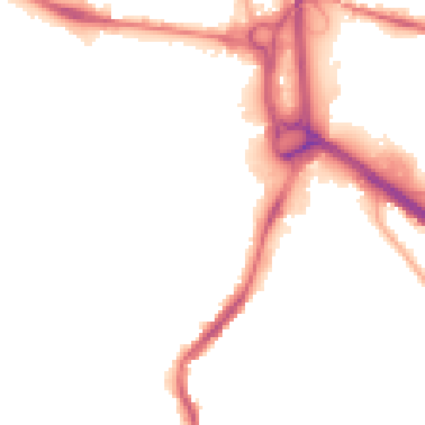 Night-time road noise heatmap for S40 2FN