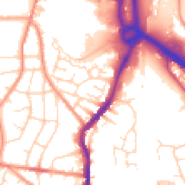 Daytime road noise heatmap for S40 2GF