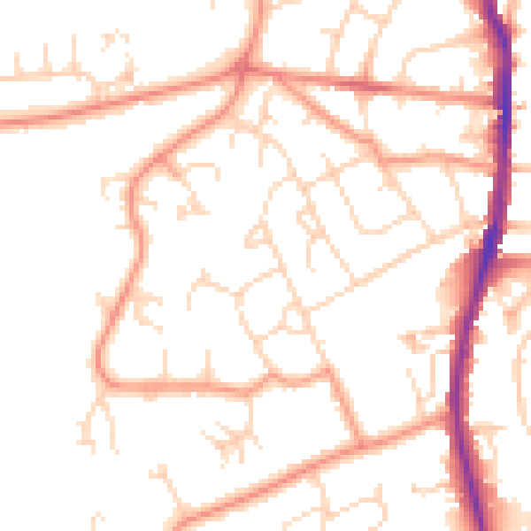 Daytime road noise heatmap for S40 2HL