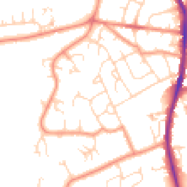 Daytime road noise heatmap for S40 2HN