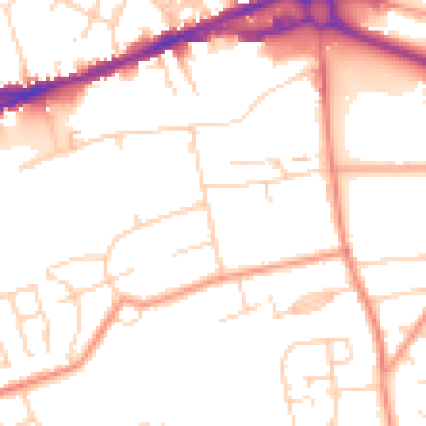 Daytime road noise heatmap for S40 2PQ