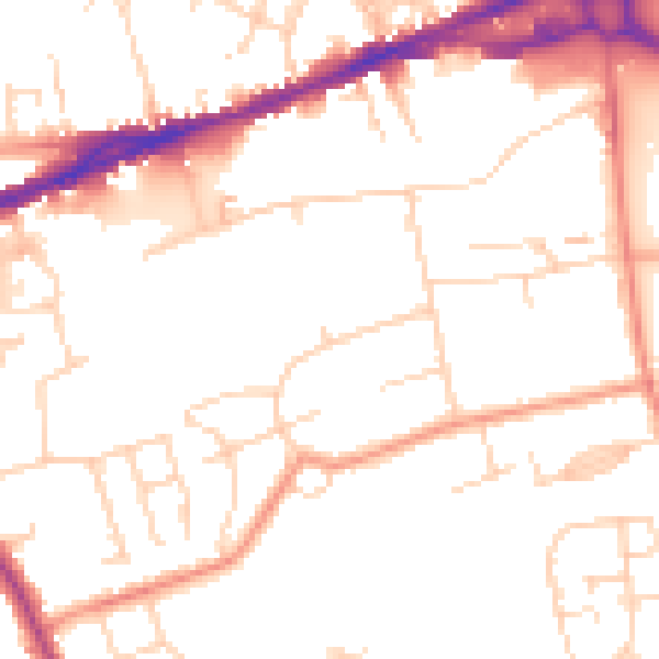 Daytime road noise heatmap for S40 2QL