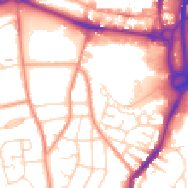 Daytime road noise heatmap for S40 2RJ