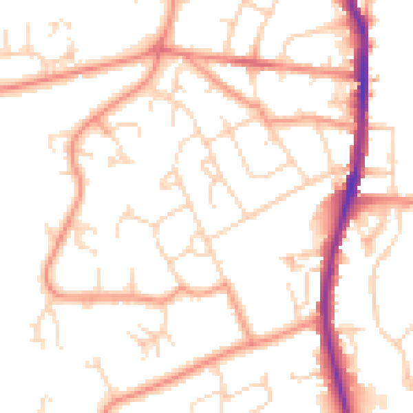 Daytime road noise heatmap for S40 2SW