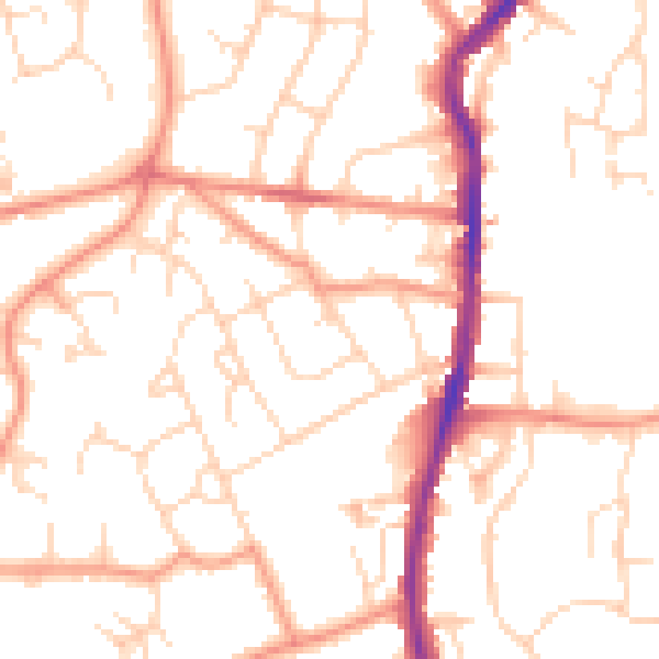 Daytime road noise heatmap for S40 2TH