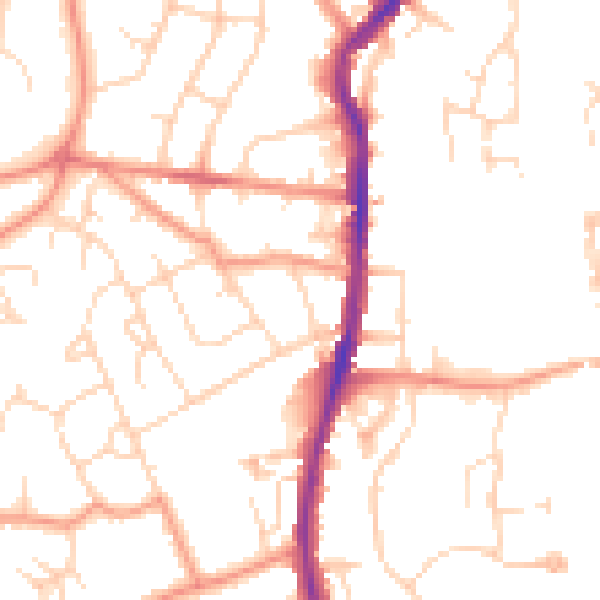 Daytime road noise heatmap for S40 2TQ