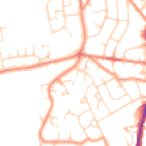 Daytime road noise heatmap for S40 2UD