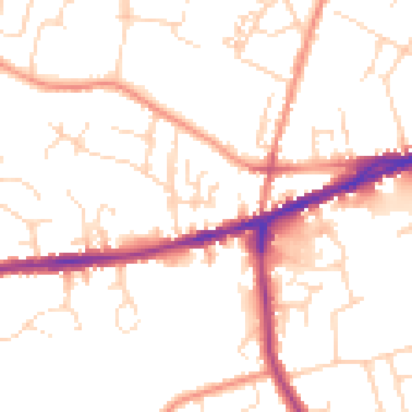 Daytime road noise heatmap for S40 3AG