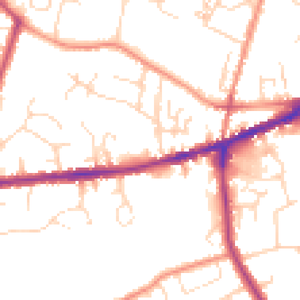 Daytime road noise heatmap for S40 3AN