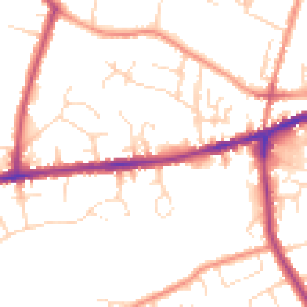 Daytime road noise heatmap for S40 3AP