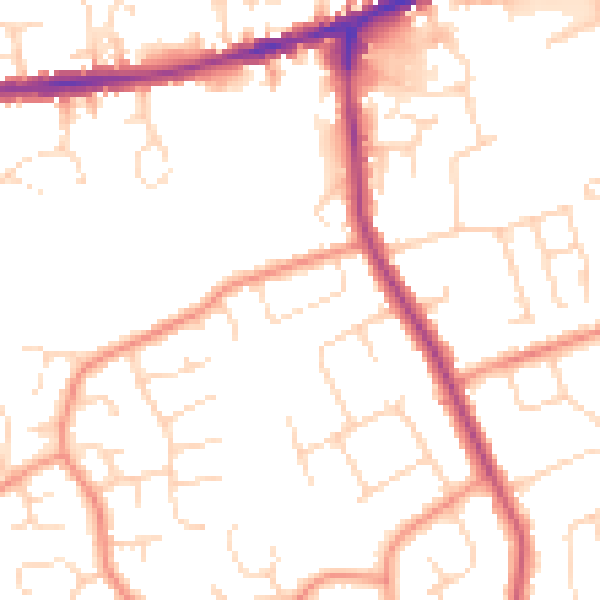 Daytime road noise heatmap for S40 3DH
