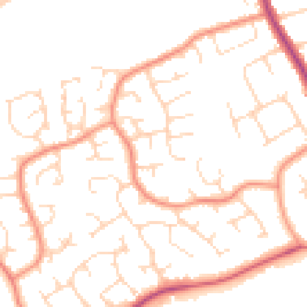 Daytime road noise heatmap for S40 3HE