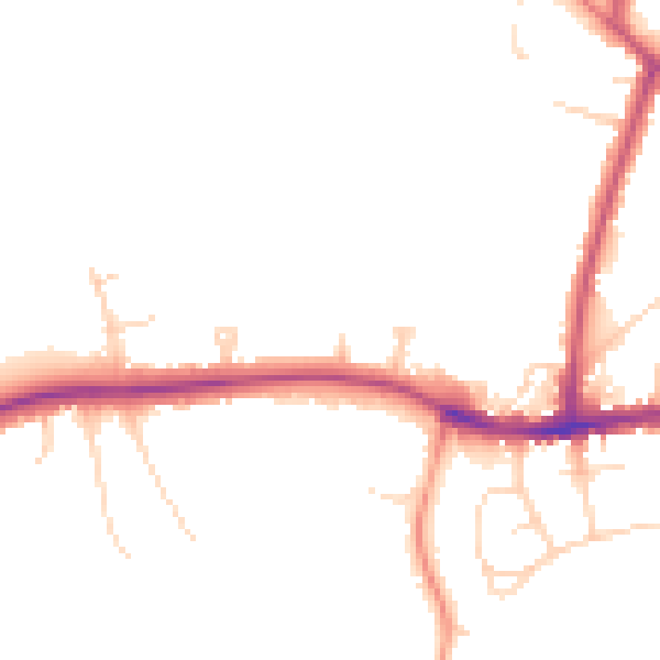 Daytime road noise heatmap for S40 3NX