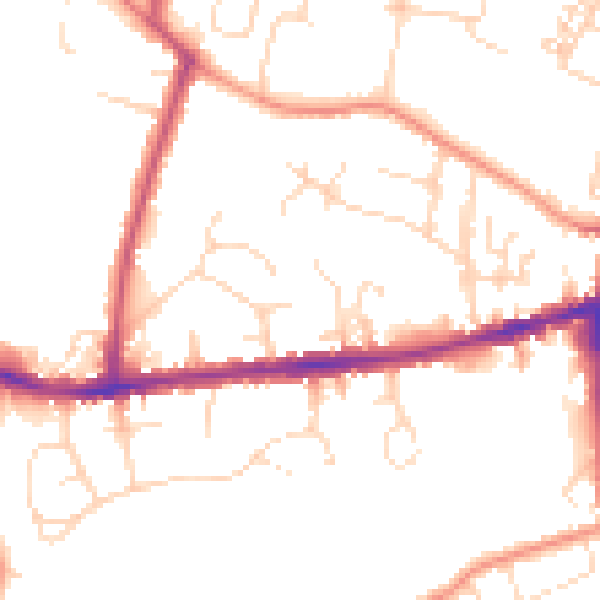 Daytime road noise heatmap for S40 3PP