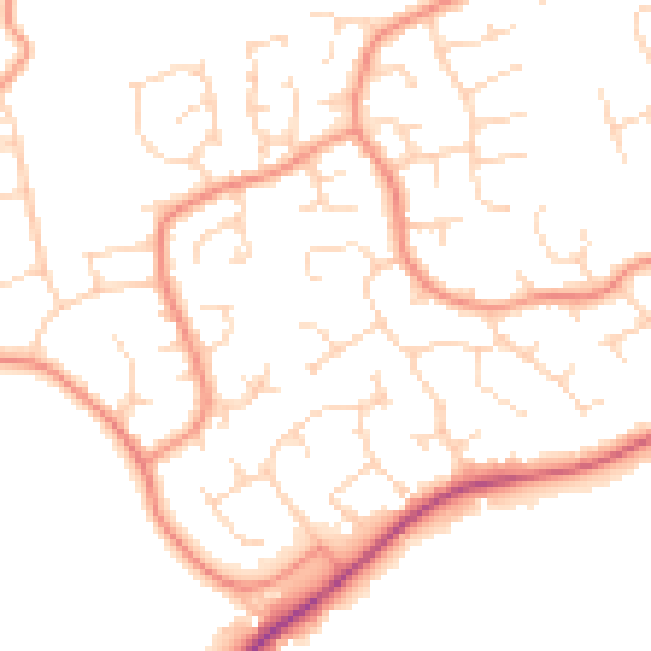 Daytime road noise heatmap for S40 3PX