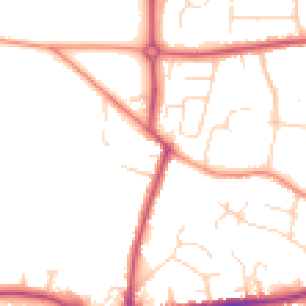 Daytime road noise heatmap for S40 3QE