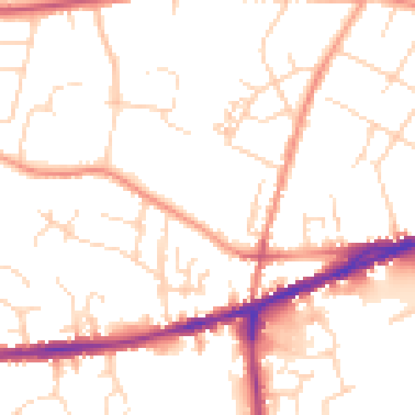 Daytime road noise heatmap for S40 3QU