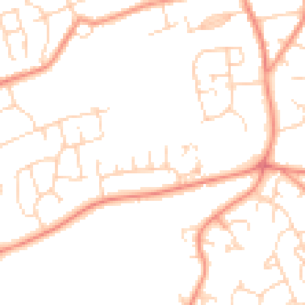 Daytime road noise heatmap for S40 3SA