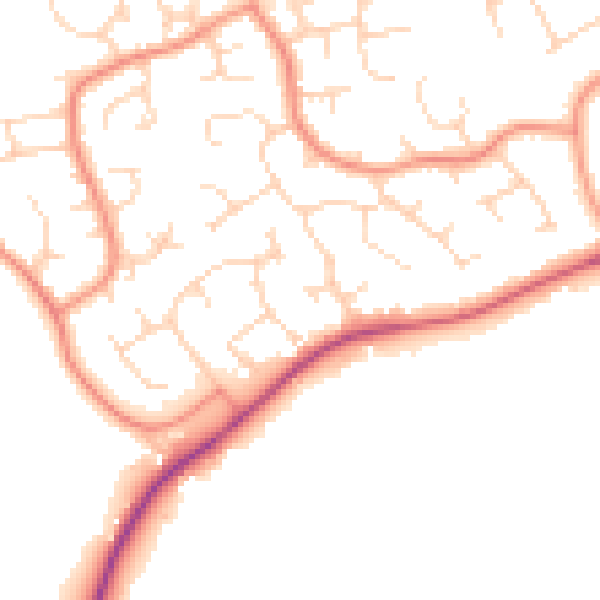 Daytime road noise heatmap for S40 3SQ