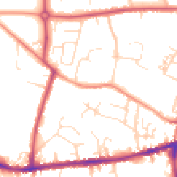 Daytime road noise heatmap for S40 3SW