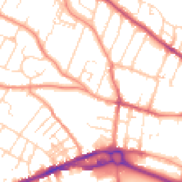 Daytime road noise heatmap for S40 4AE