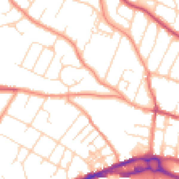 Daytime road noise heatmap for S40 4AG