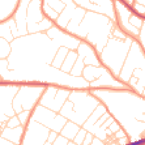 Daytime road noise heatmap for S40 4AX
