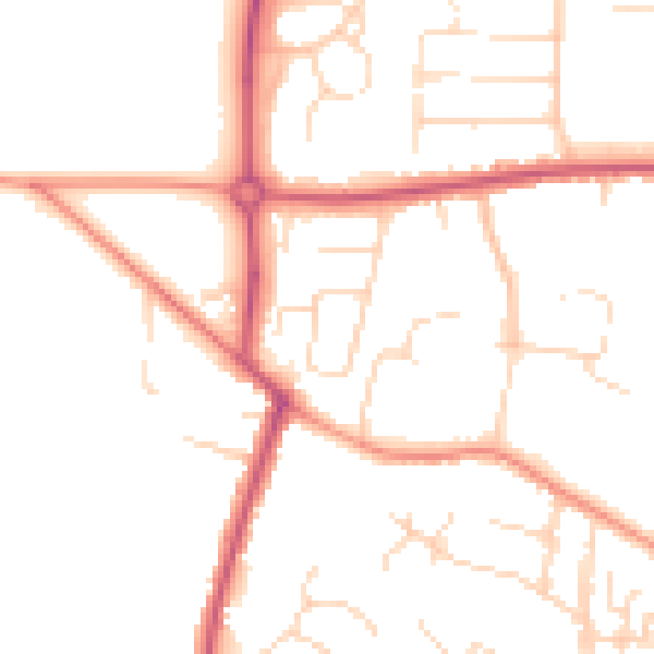 Daytime road noise heatmap for S40 4DG