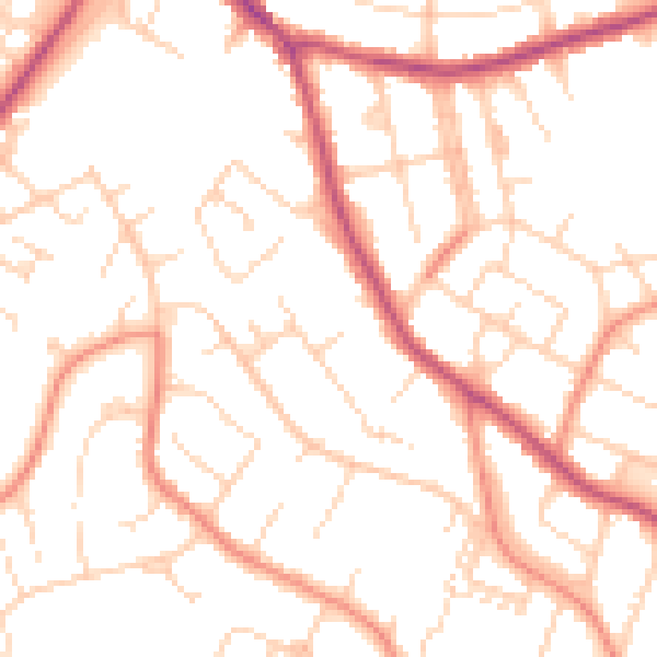 Daytime road noise heatmap for S40 4DP
