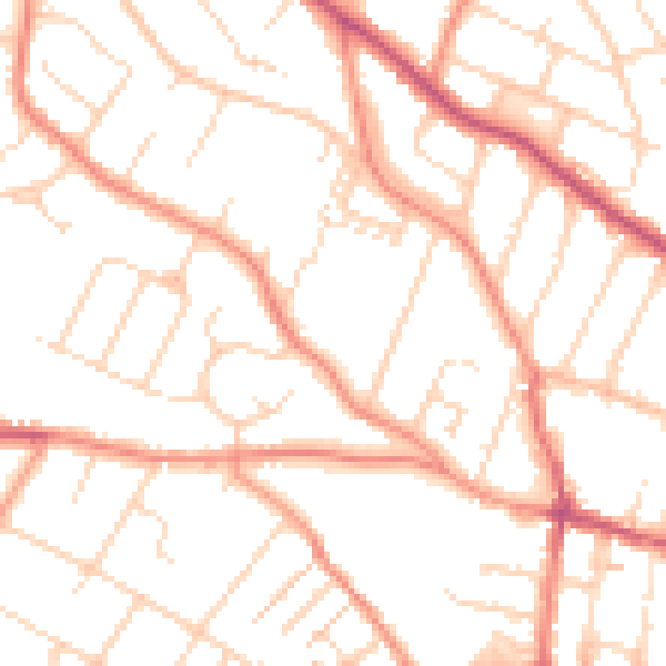 Daytime road noise heatmap for S40 4EA