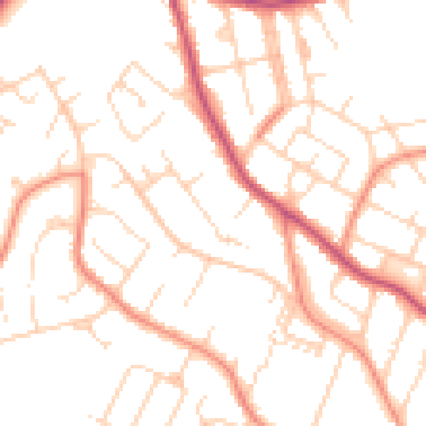 Daytime road noise heatmap for S40 4EZ
